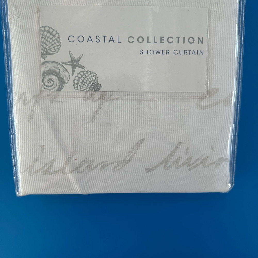 Coastal Collection Island Living Words Shower Curtain - Picture 2 of 2